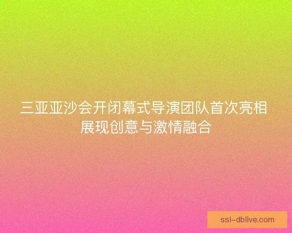 三亚亚沙会开闭幕式导演团队首次亮相 展现创意与激情融合 三亚亚沙会开闭幕式导演团队首次亮相 展现创意与激情融合