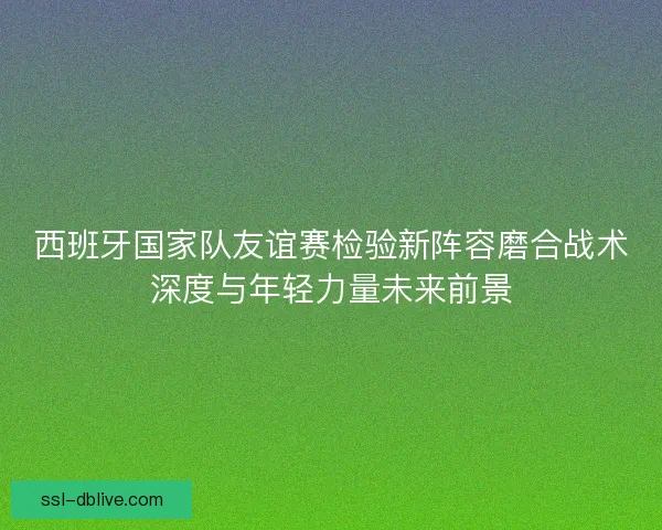 西班牙国家队友谊赛检验新阵容磨合战术深度与年轻力量未来前景