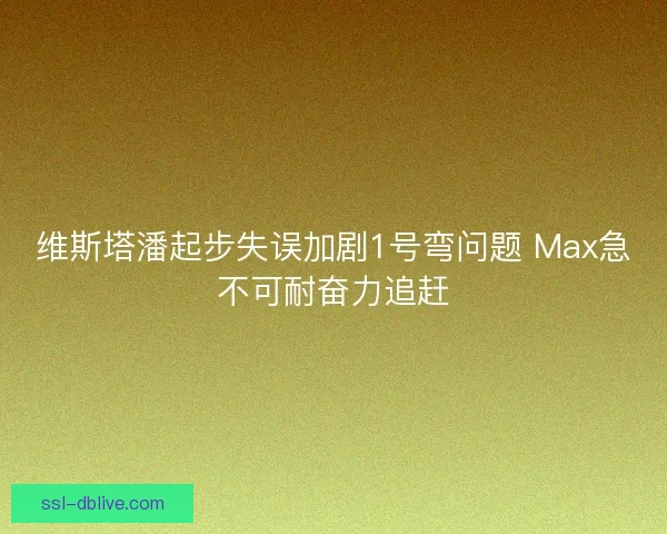 维斯塔潘起步失误加剧1号弯问题 Max急不可耐奋力追赶